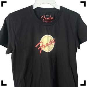 Fender Mens XL Black Graphic T-Shirt Electric Guitars Amplifiers Short Sleeve